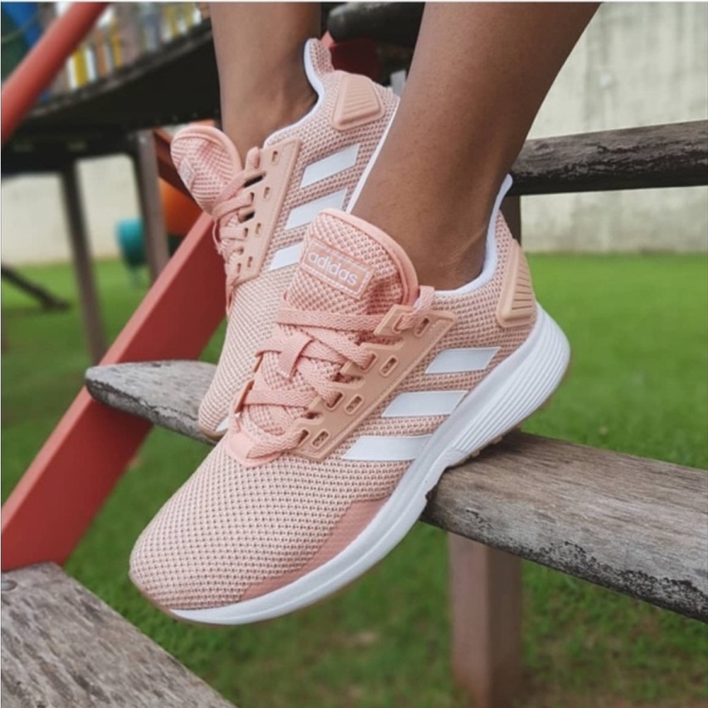 Women’s Adidas Adiwear Ortholite Cloudfoam Running Shoes Peach Pink - Picture 1 of 12
